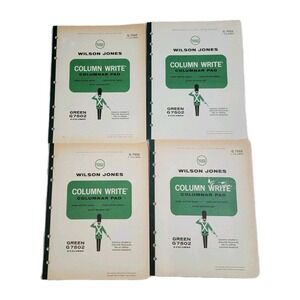 Vintage 1967 Wilson Jones Lot Of 4 New Column Write Columnar Pad 2 Columns G7502